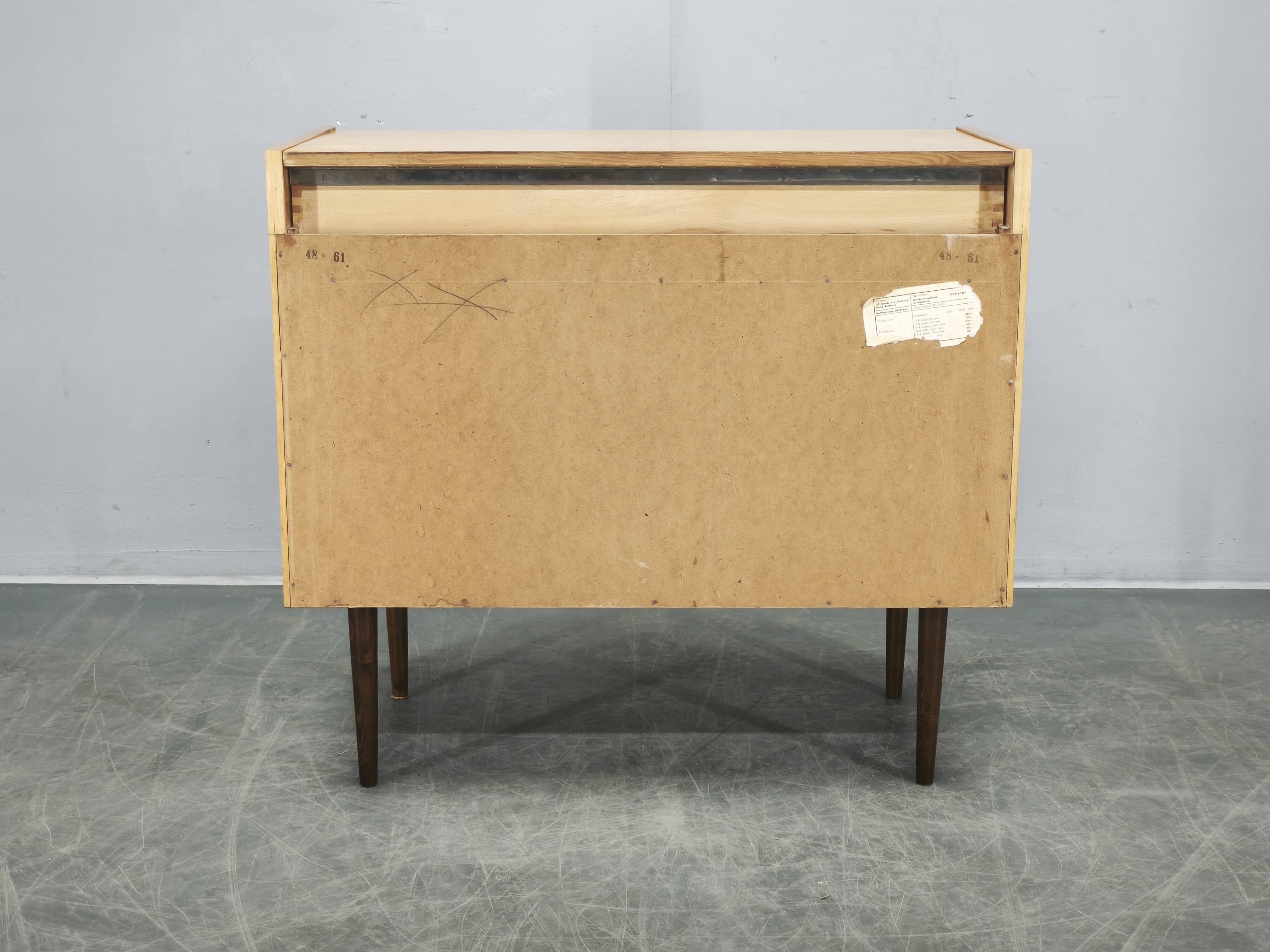 1970s UP Zavody Czech Mid Century Vanity Chest With Mirror