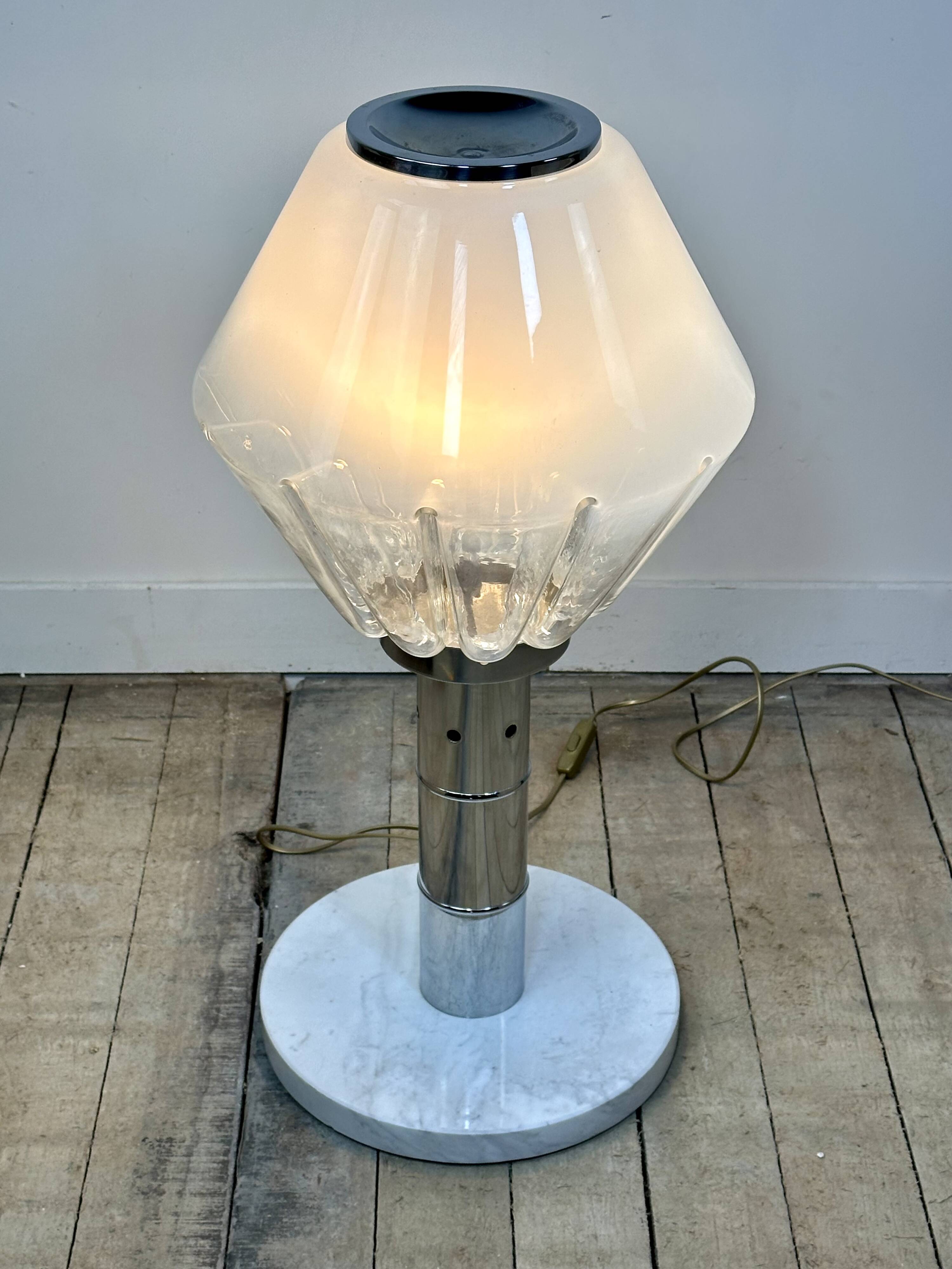 Diamond lamp in Murano glass, Italy 1970