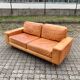 Danish Modern Mid Century Vintage Cognac Leather Sofa