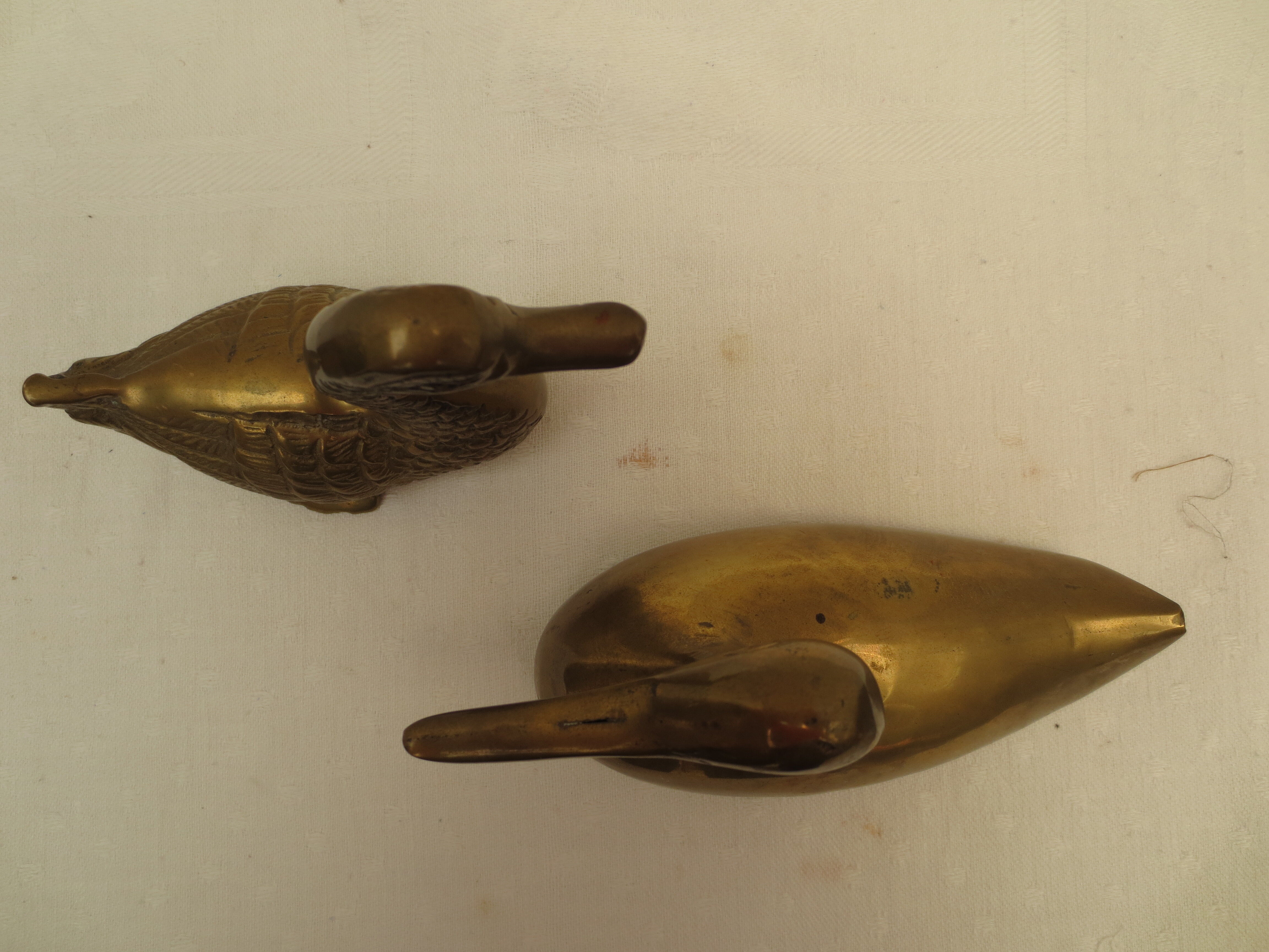 Vintage brass duck duo