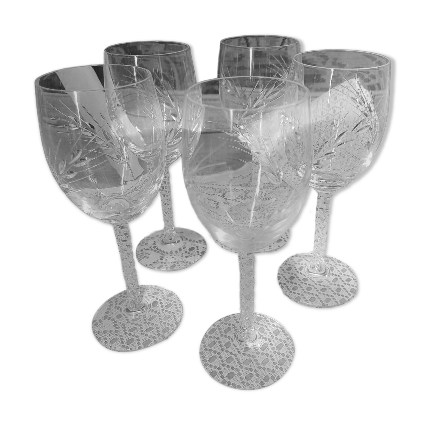 Crystal D'Arques footed glasses