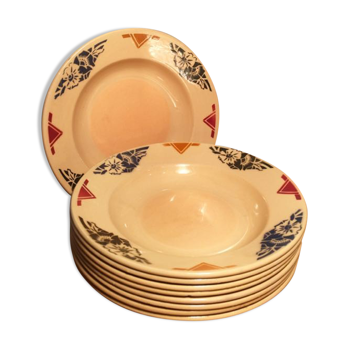 Suite 9 plates empty art deco