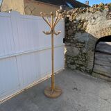 Porte manteau perroquet en rotin vintage 1970