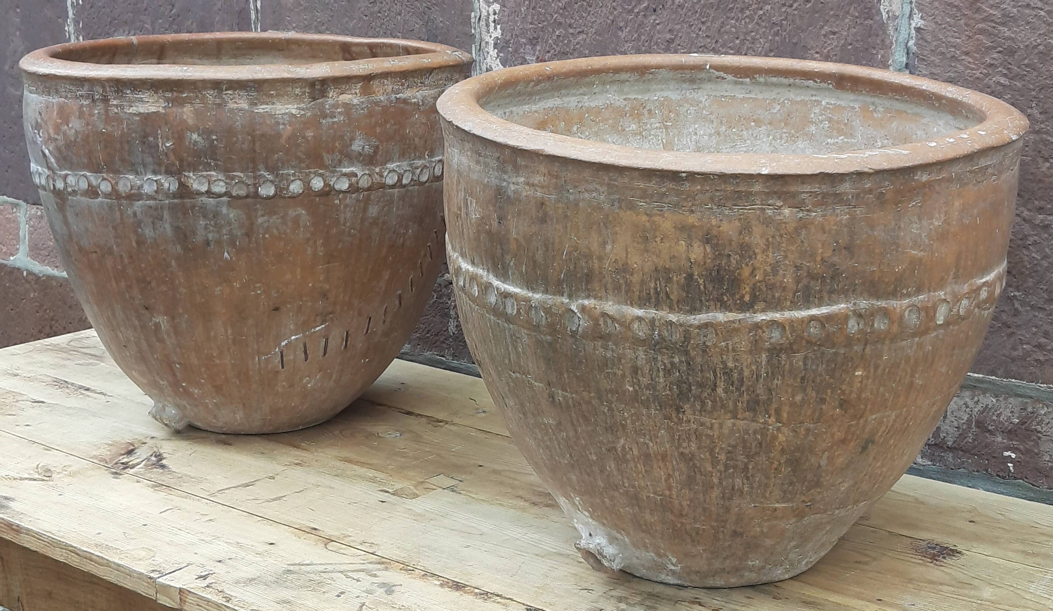 Paire de jarres ("cocios" ou "barreños"), Espagne, 18ème siècle.