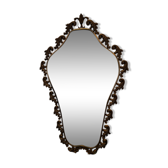 Miroir cadre fer forgé doré
