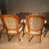 Paire de fauteuil tapissés style Louis XVI