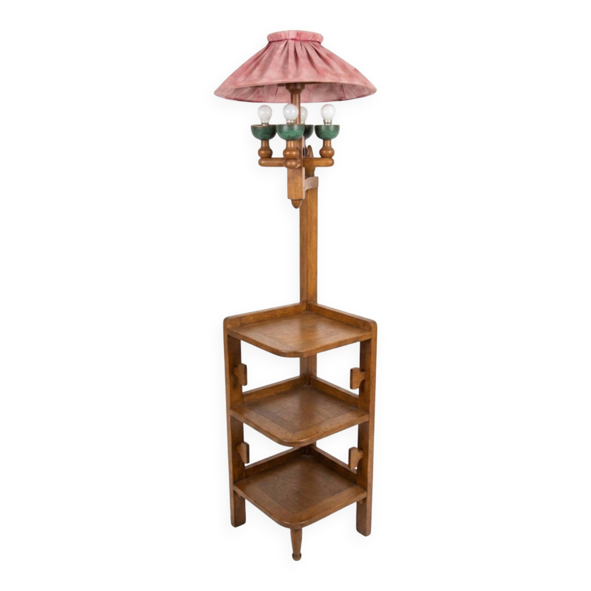 Guillerme and Chambron floor lamp in oak from the 1960s.