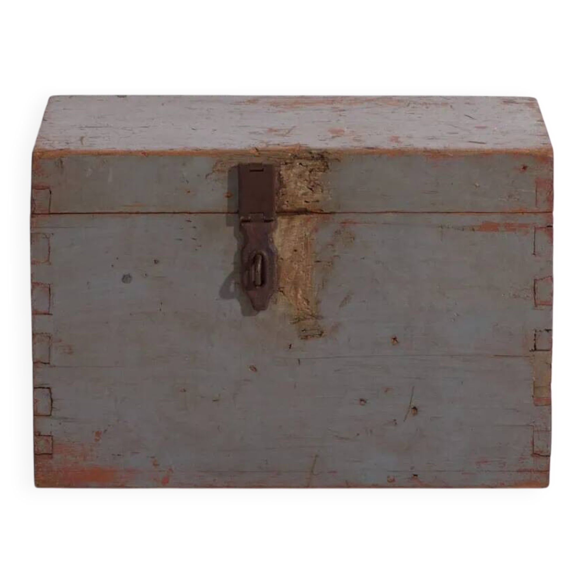 Small antique chest with grey patina (c.1920) #12
