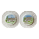 Duo of “country cottages” plates Burleigh Staffordshire England