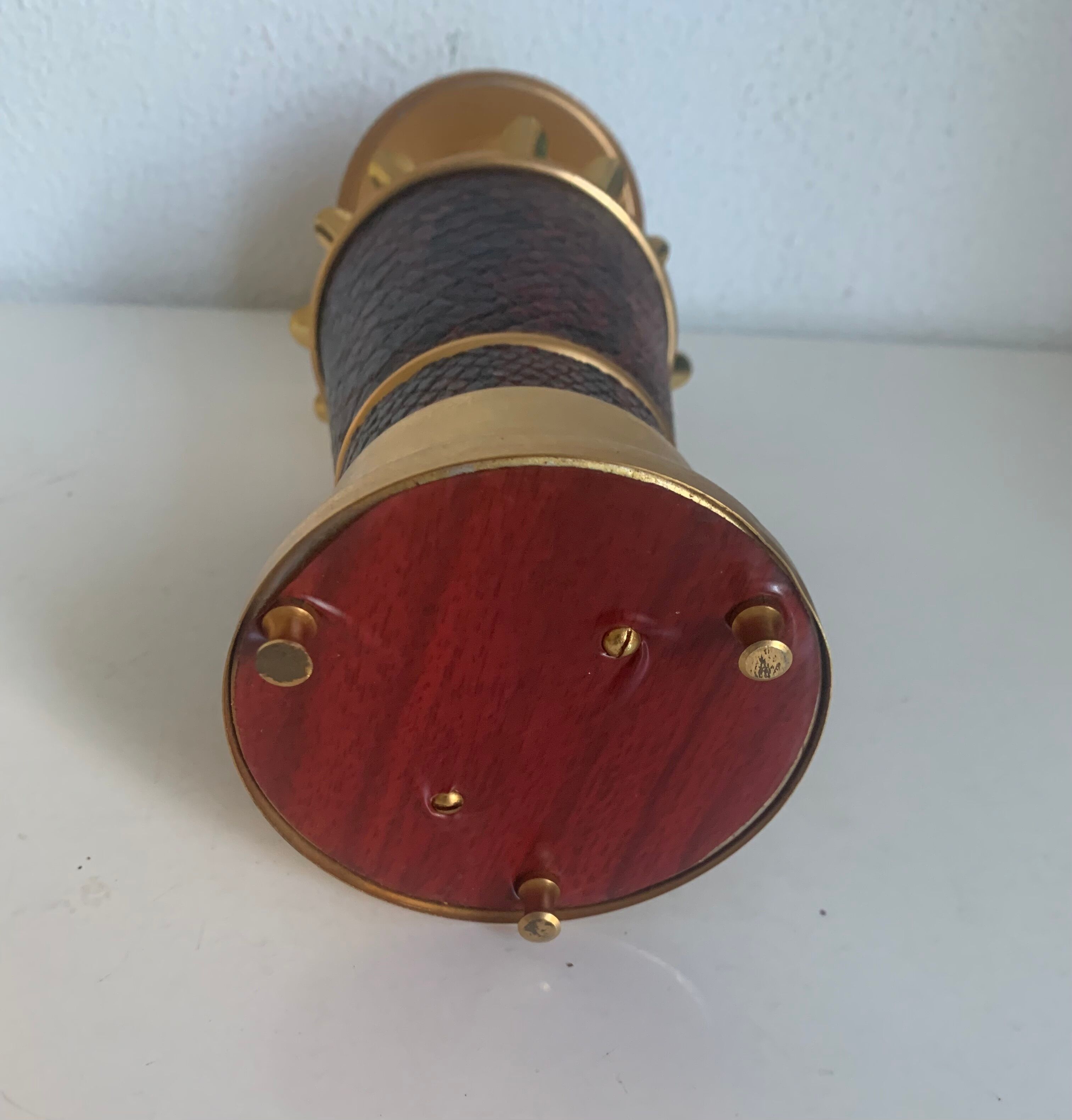 Vintage cigarette holder 1960 golden purple snake box - 19 x 9 cm