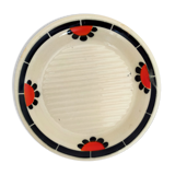 old vintage soap holder Art Deco earthenware wolf mill toledo color white, red and black