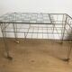 Side table gold vinyl door with wheels eiffel legs and glass checkered top