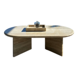 Rectangular travertine coffee table