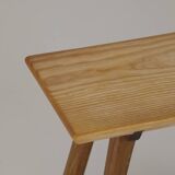Contemporary handcrafted stool / end table in solid oak and ash wood