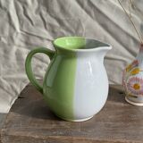 Mini vase with stylised flowers in green and yellow roses, H15.5.