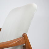 Fauteuil vintage GFM-64 de E.Homa, années 60, velours argenté gris