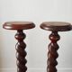 Pair of turned wooden pedestals