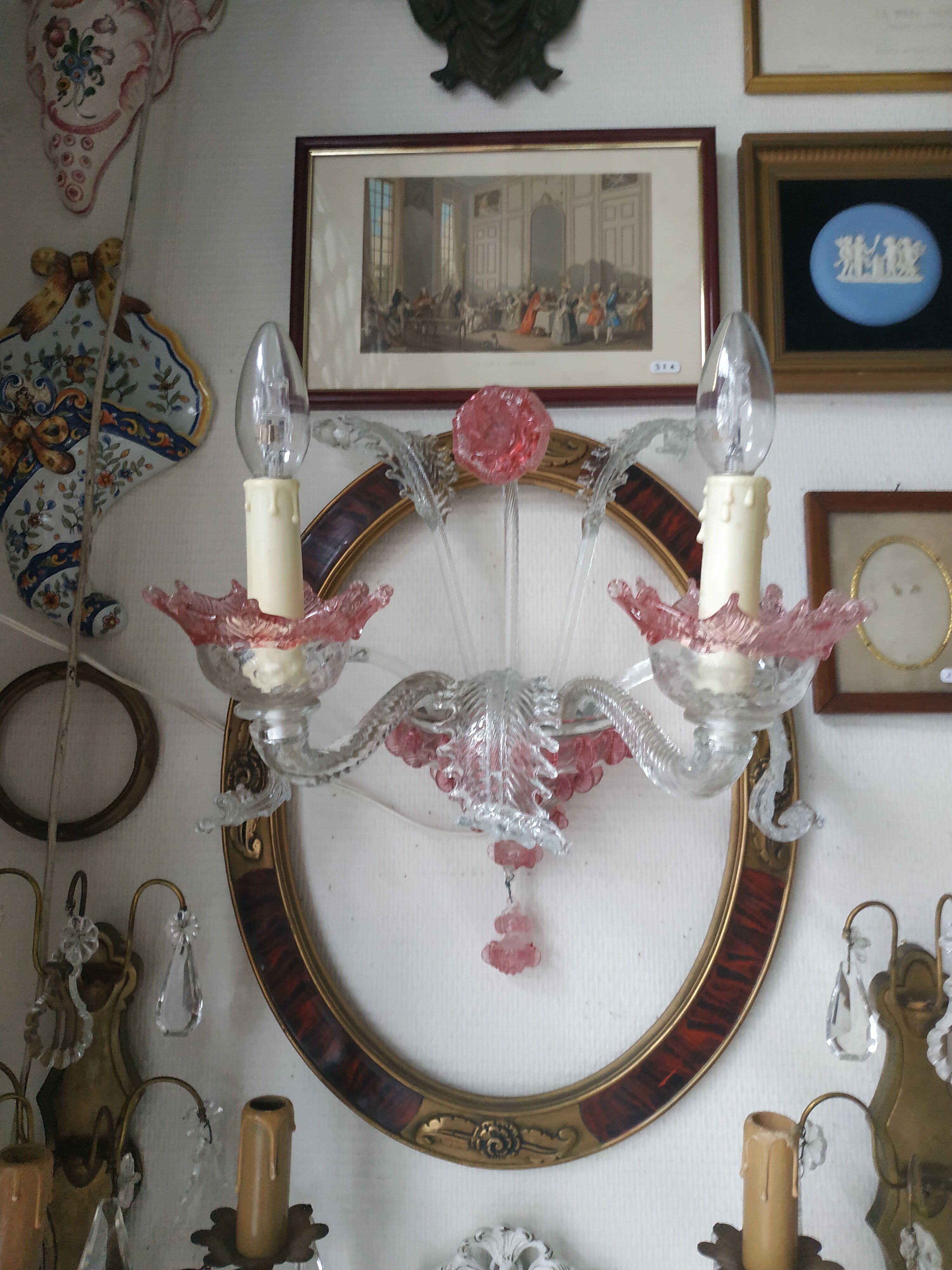 Wall sconce Murano gold and rose