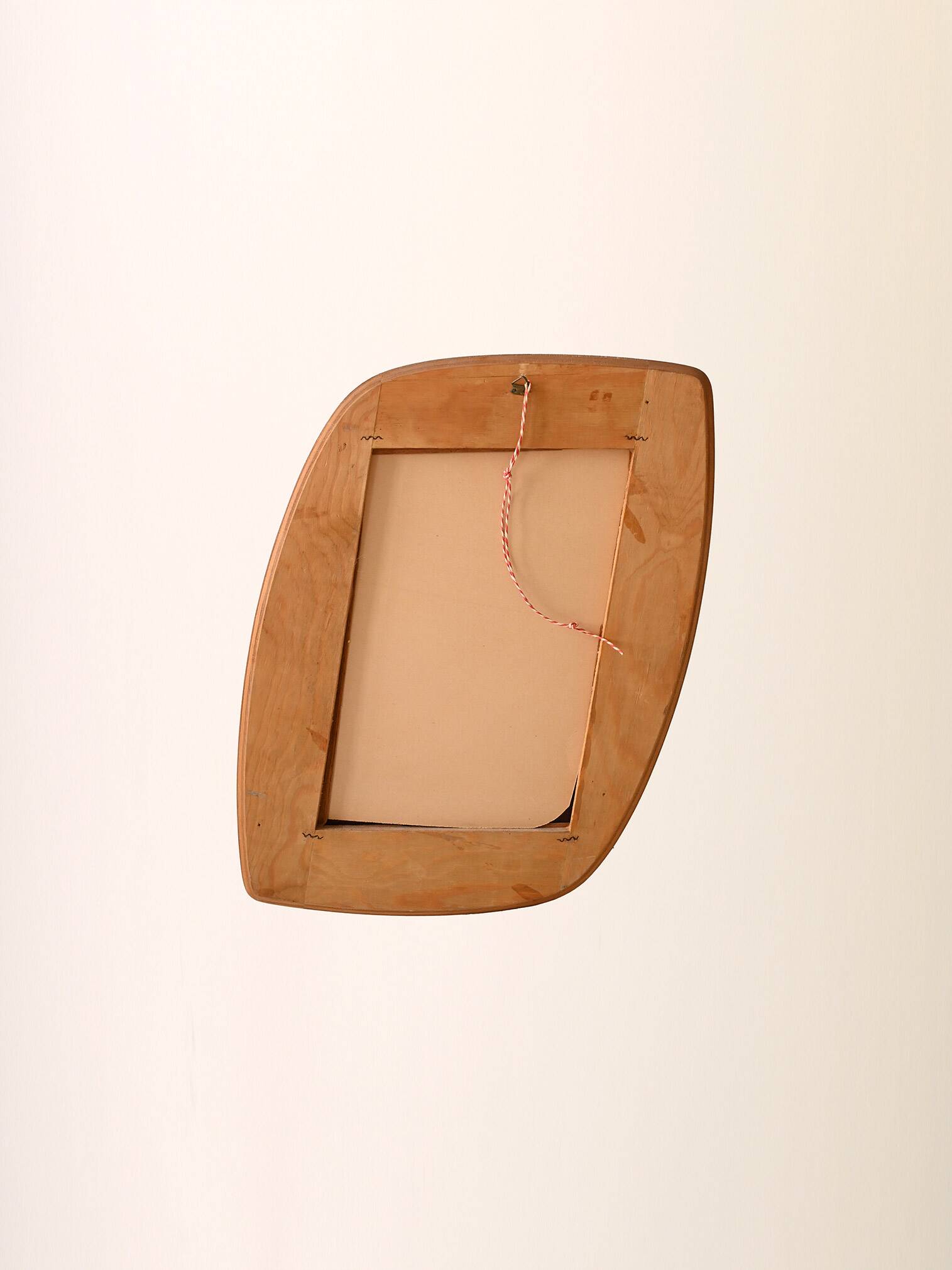 1960s Scandinavian vintage free-form teak mirror