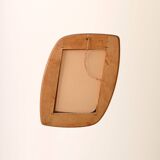 Miroir scandinave vintage en teck de forme libre des années 1960