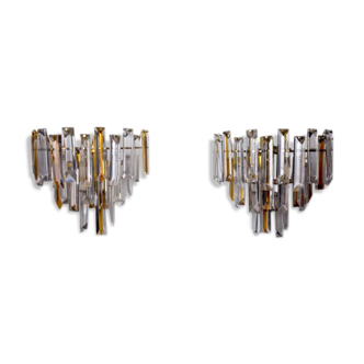 Pair of two-coloured Paolo Venini sconces, Italy, 1970