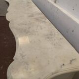Louis XV style fireplace in white Carrara marble, 19th century