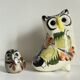 Duo HIBOUX Vintage ARTISANAL Ceramics