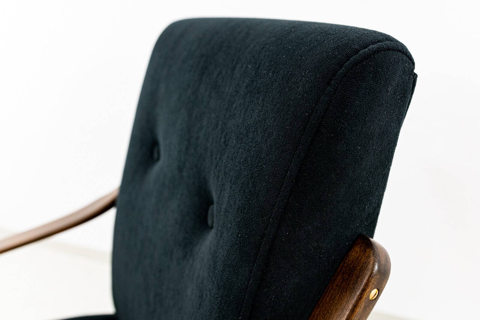 Black armchair by Jaroslav Šmídek for TON, Czechoslovakia, 1960's