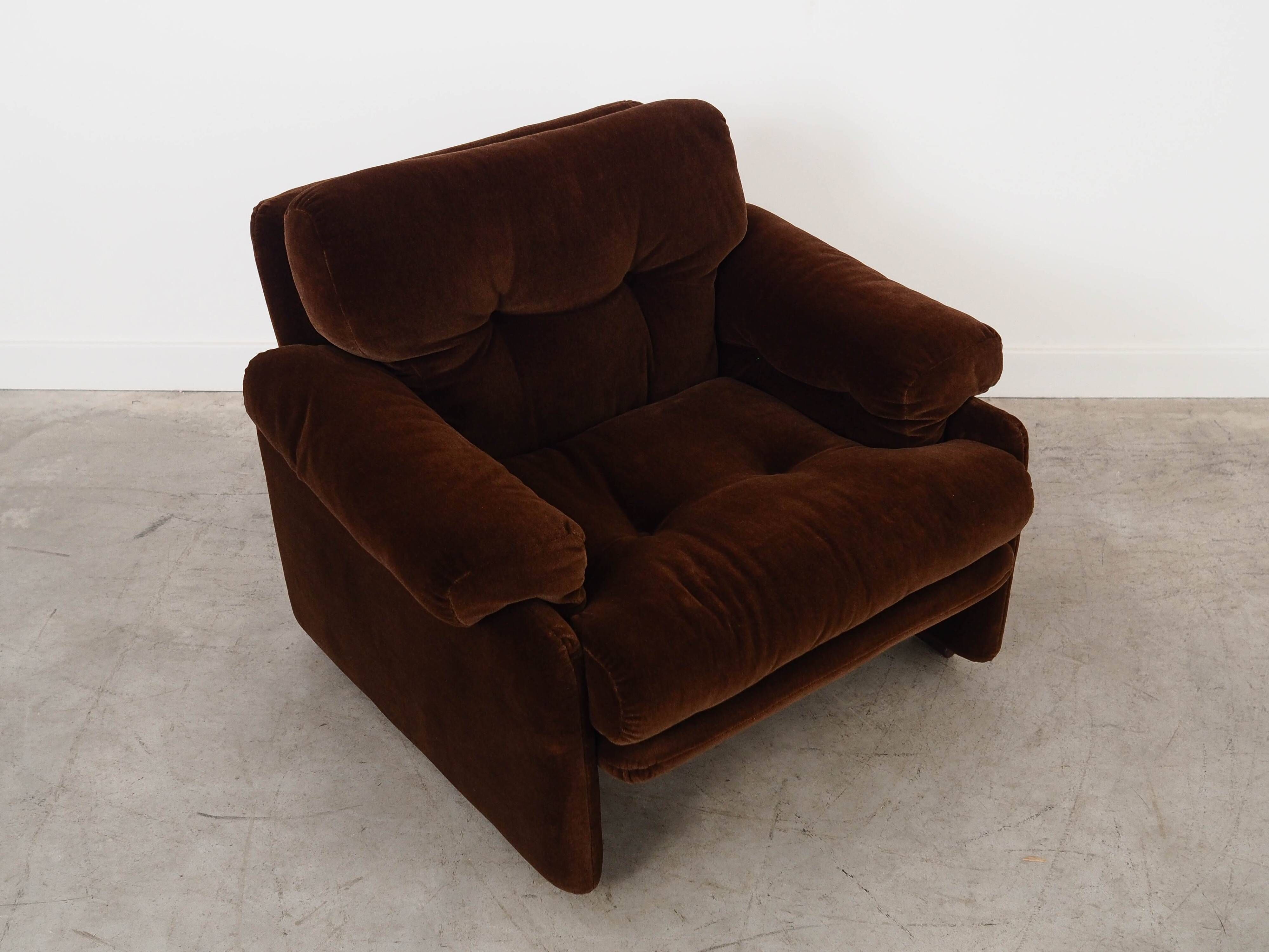 Brown armchair Coronado, Italian design, 1960s, manufacturer: B&B Italia, d