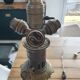 Opaline lamp oil / oil bronze Napoleon III lamp mounting