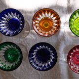 6 verres Baccarat Modèle Piccadilly en cristal doublé de couleurs