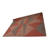 XL midcentury bouclé abstract design geometric rug / carpet, 1950s