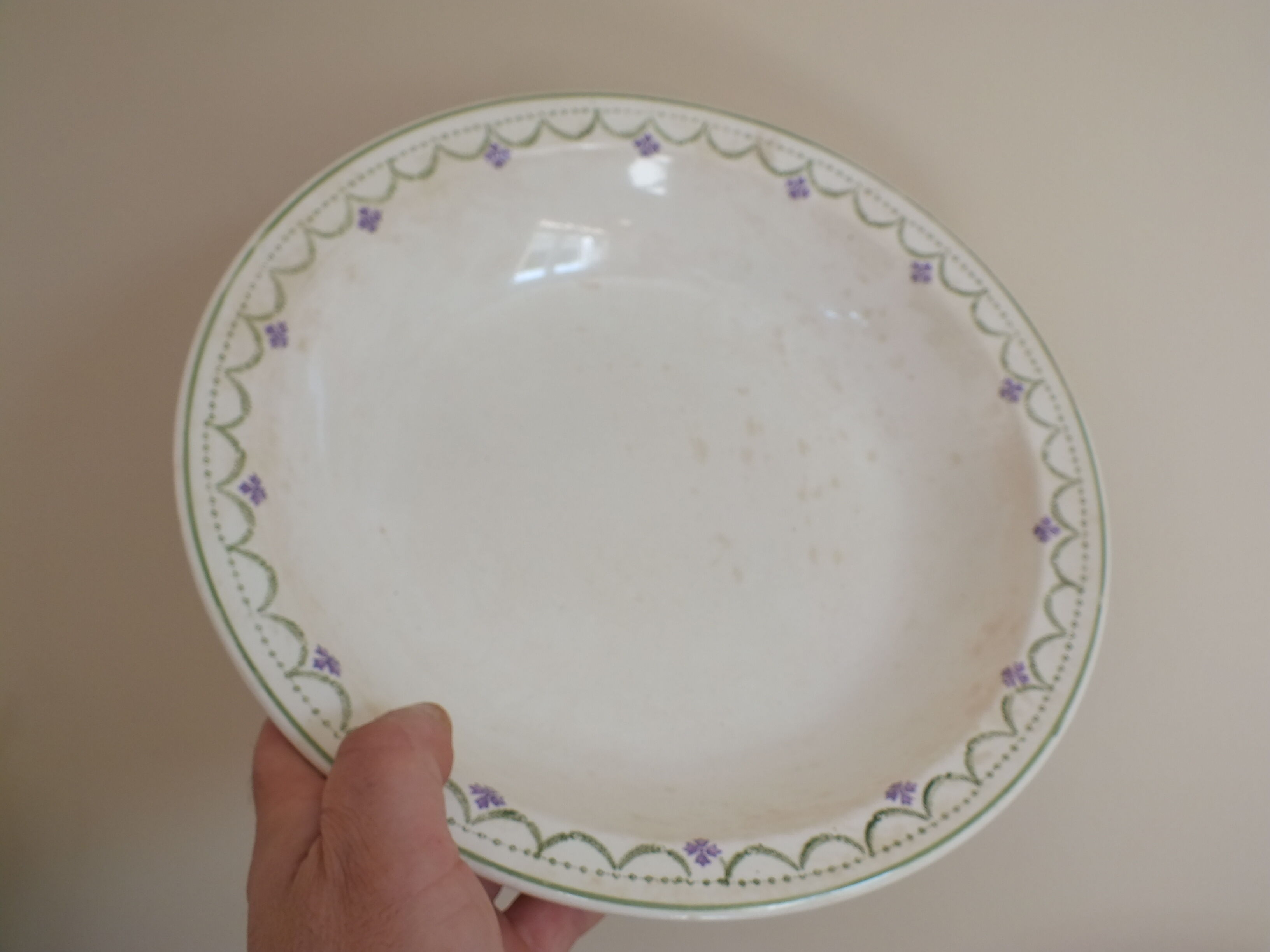 Set of 3 old dishes Longwy Violetta