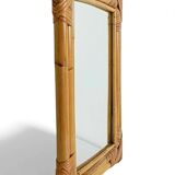 1960s Mid-Century Bamboo & Rattan Mirror in French Riviera Style