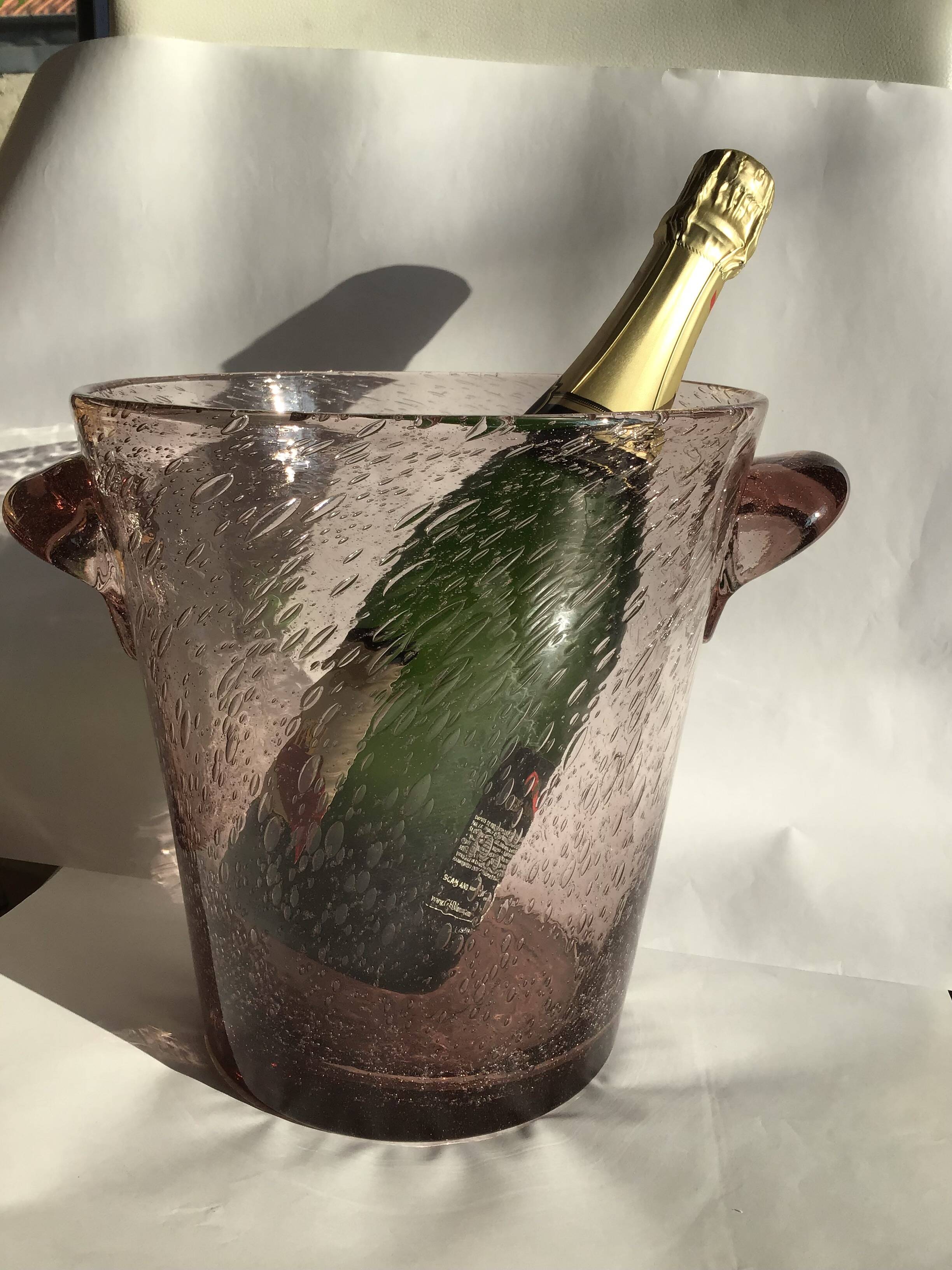 Biot mouth-blown glass champagne bucket