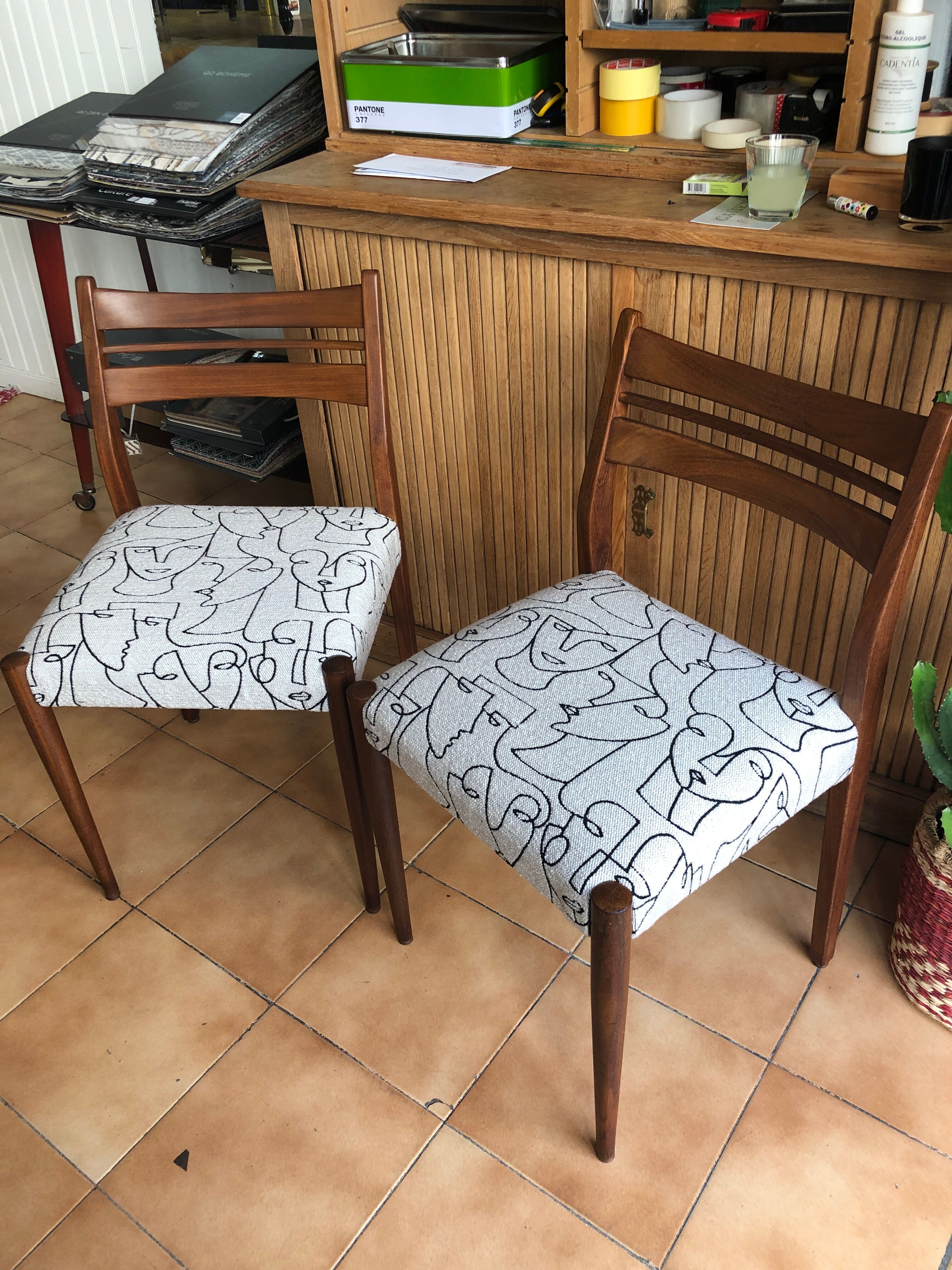 Pair of renovated 60s vintage chairs