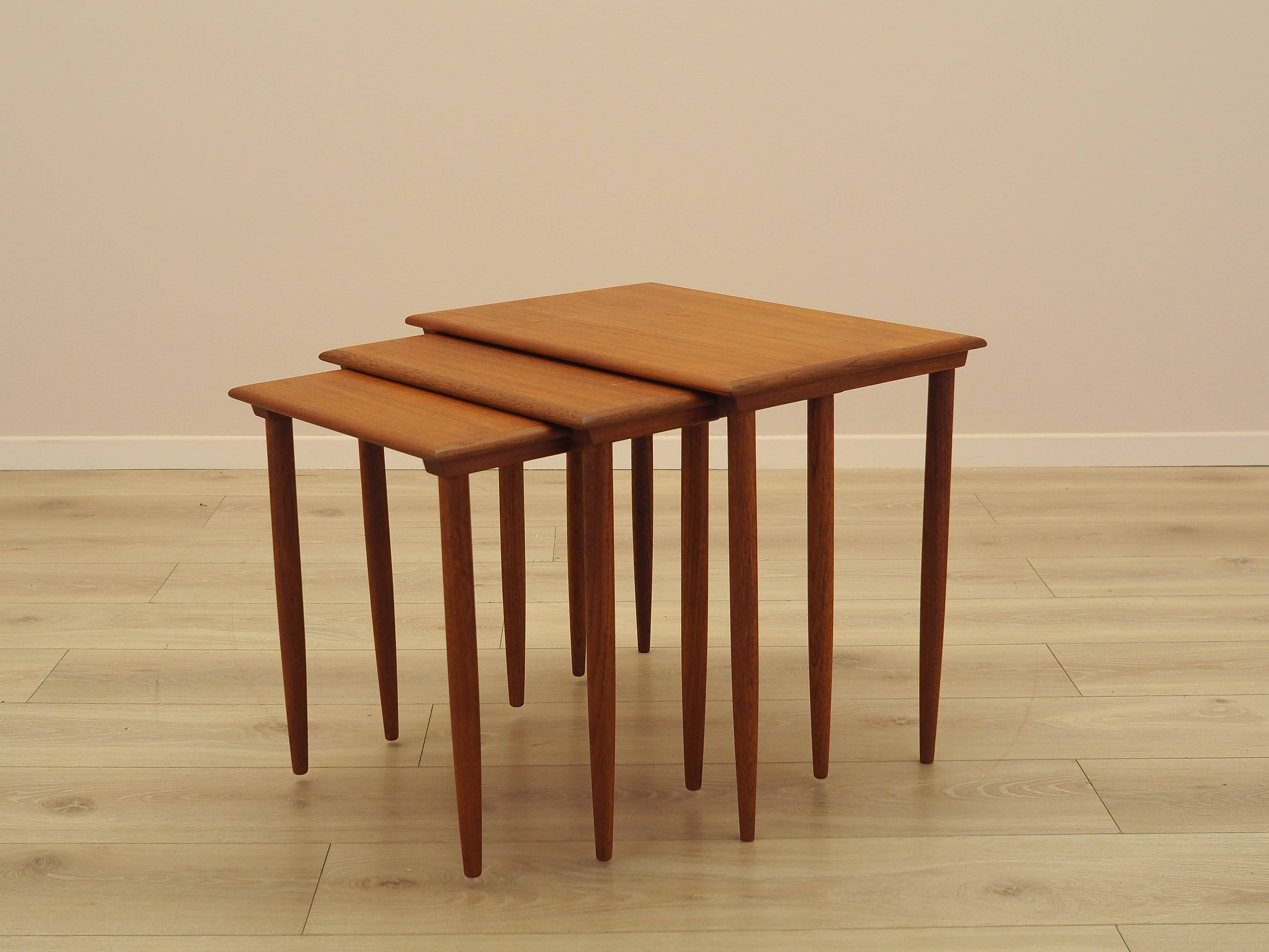 Nest of teak tables, Danish design, 1970s, made in Denmark