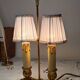 2-light hot water bottle lamp in gilded brass, bedside lamp, desk lamp