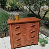 Vintage wicker dresser