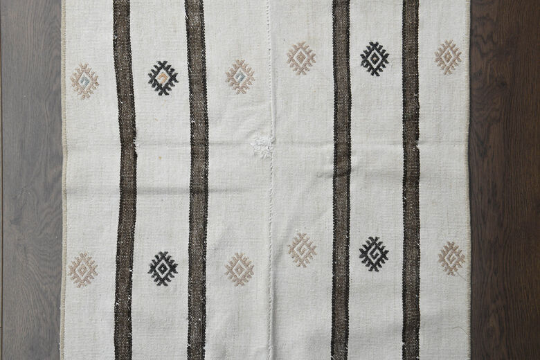 Flat vintage kilim hallway rug