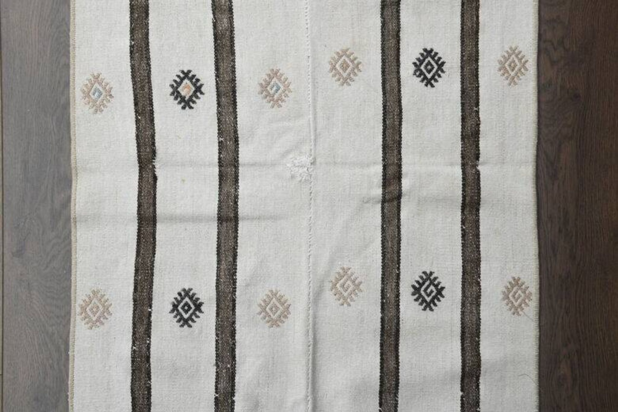 Flat vintage kilim hallway rug