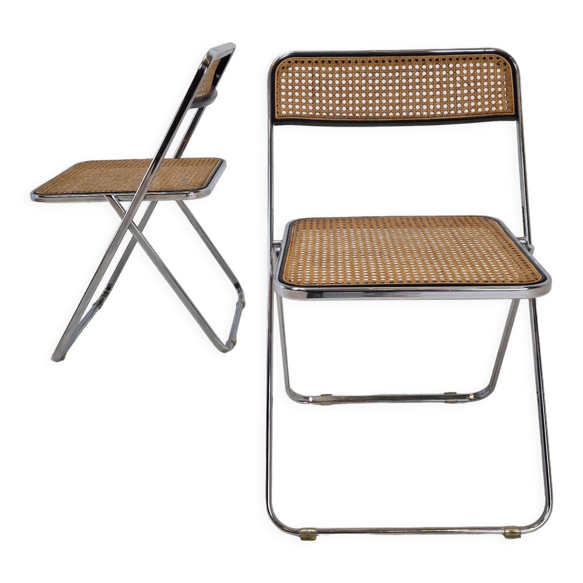 Italian pair of "Elios" folding chairs by Colle d'Elsa, 1980's