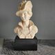 Elegant woman bust with alabaster shawl and black base of the 1950s