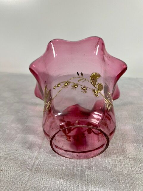 Pink glass lampshade for floor lamp