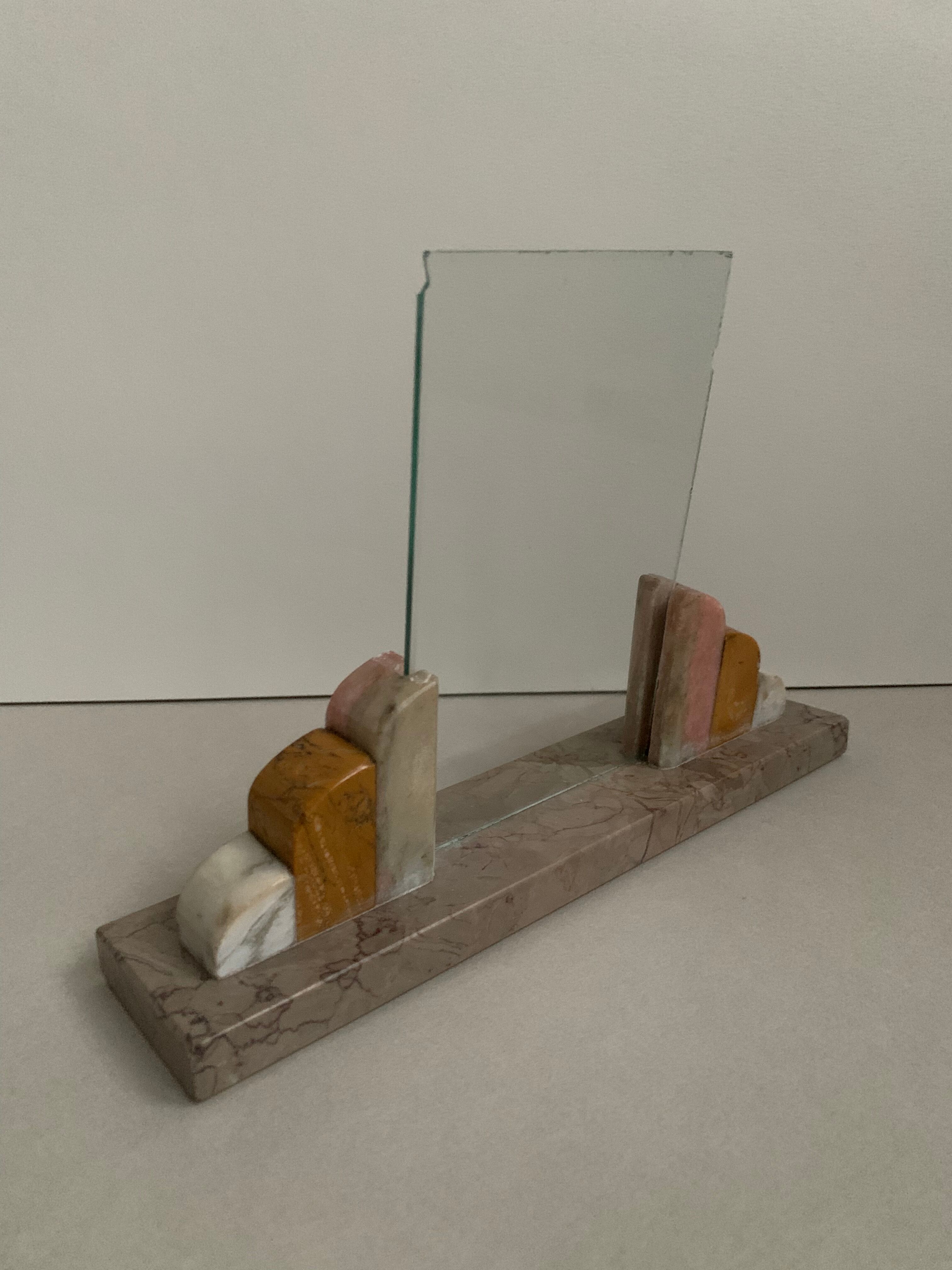 Old Art Deco marble photo holder