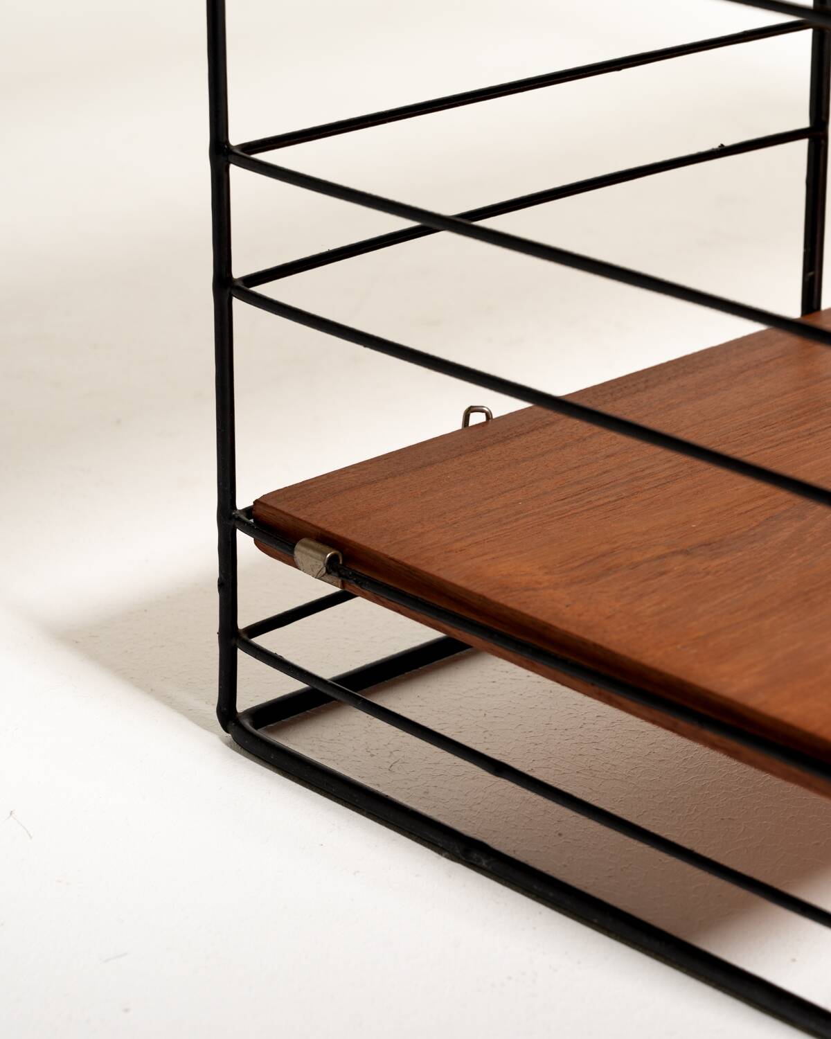 Scandinavian Freestanding Teak and Metal Bookcase, 1960s