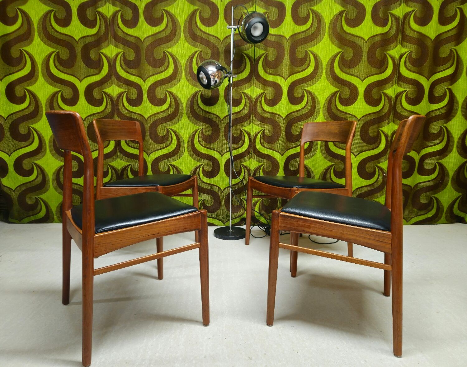 4 Teak Chairs HENNING KJAERNULF 1960"