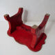 Old wooden bench red vintage vermilion