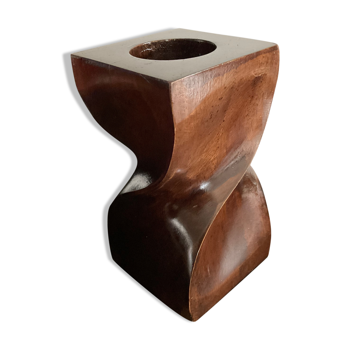 Scandinavian wooden candle holder from the 60s and 70s