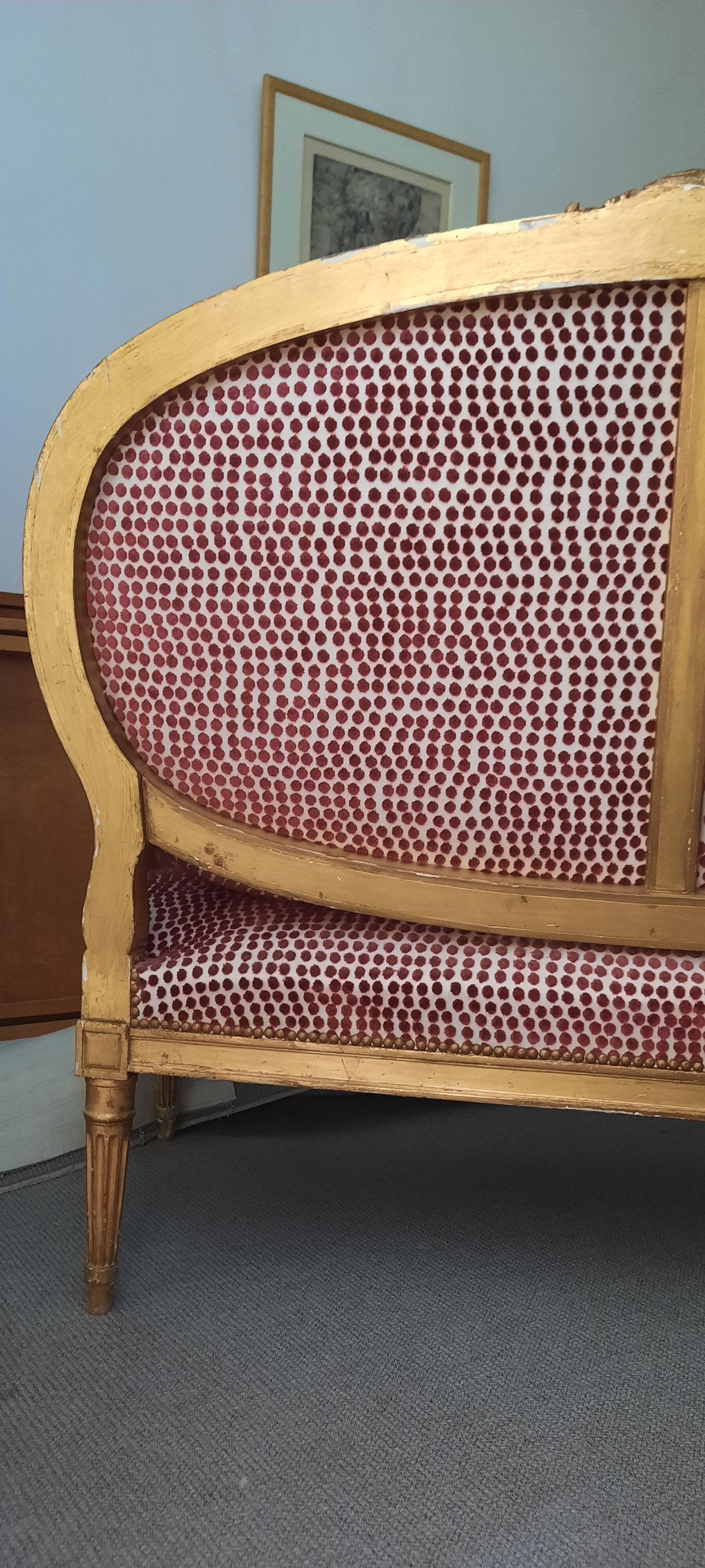 Louis XVI bench gilded wood